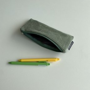 민트 골덴 필통(Mint corduroy pencil case)