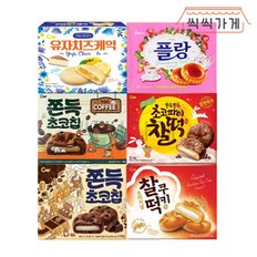 청우 파이 6종(쫀득초코칩 2종, 찰떡쿠키, 초코파이찰떡, 유자치즈케익 플랑)