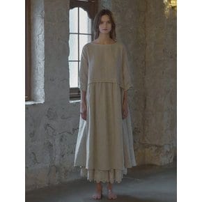 Classic linen shirring dress