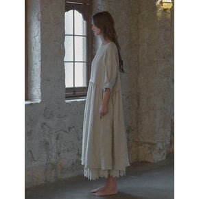 Classic linen shirring dress