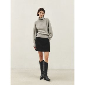 RTW ALPACA HAIRY WOOL SKIRT_2COLORS