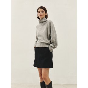 RTW ALPACA HAIRY WOOL SKIRT_2COLORS