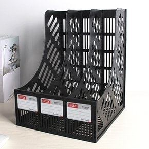 3칸 파일박스 파일꽂이 서류정리 사무용품_블랙