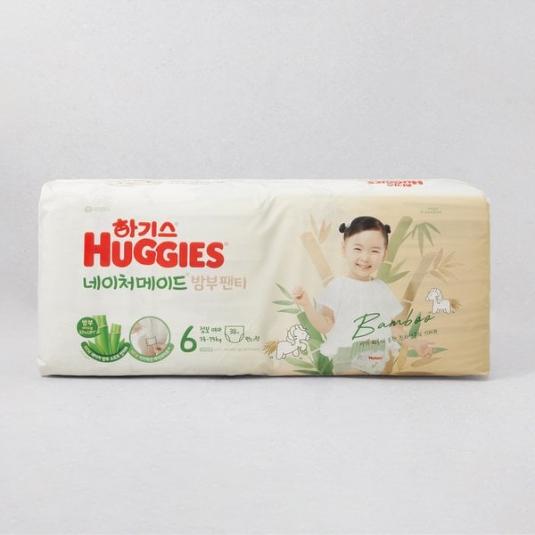 [NEW] 하기스 네이처밤부팬티6 점보형 여아 38매