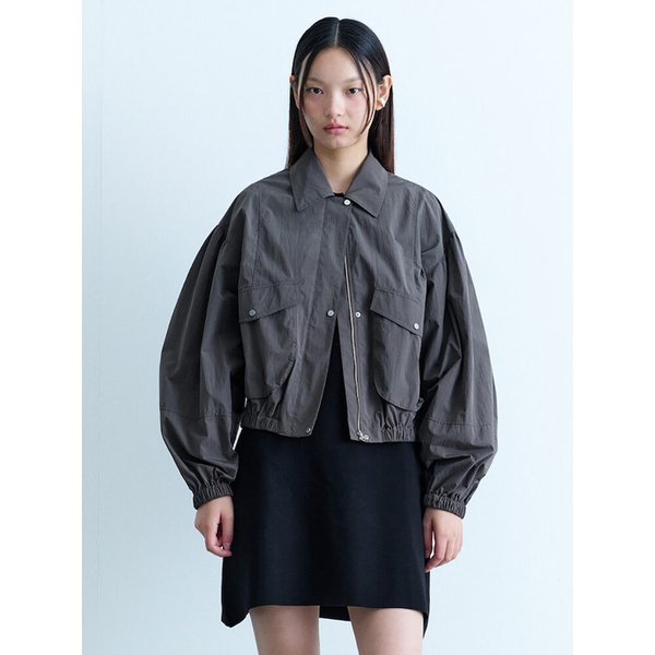 Shirring Casual Short Jumper  Khaki (KE4839M02H)