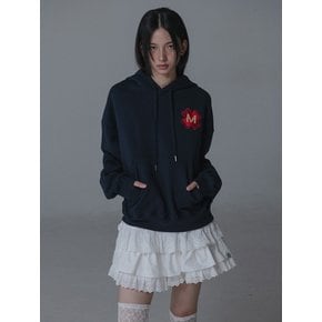 CLOVER M NEEDLEWORK HOODY_NAVY