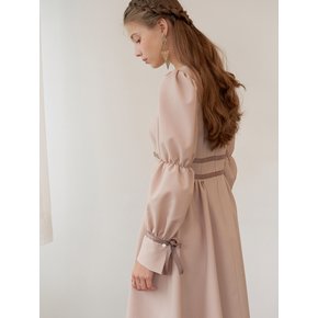 Puff Sleeve Dress LIGHT BEIGE