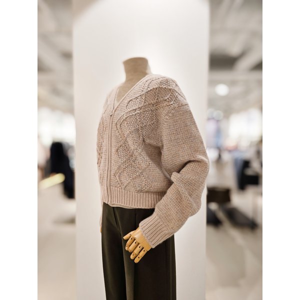 [파주점] 글리터 믹스 니트 집업 가디건 CPAA1CD251