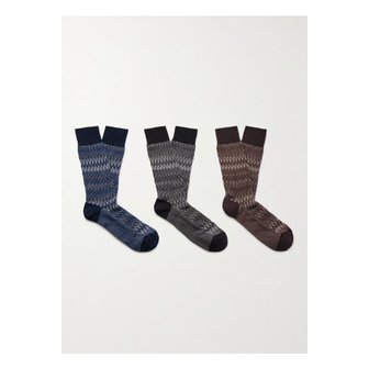 미쏘니 크로셰 니트 코튼 혼방 양말 3p 세트 멀티컬러 46376663162948264