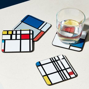 모마 몬드리안 컵받침 4개 세트 MOMA MONDRIAN COASTERS