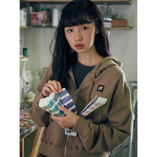 Onda Hooded Zip Up Cocoa