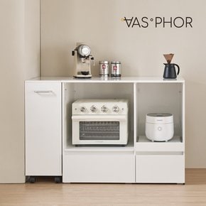 토르타 광파오븐 렌지대 주방 밥솥 선반 수납장 오픈형 1000 +트롤리세트