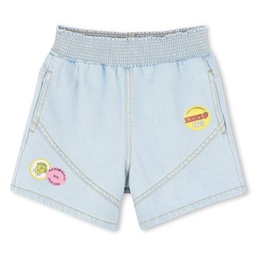 겐조키즈 FRUITS STICKERS 허리밴딩 면청반바지(Z255AGN313_스카이블루)