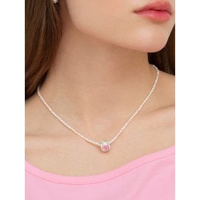 flower ceramic pearl necklace (PINK)