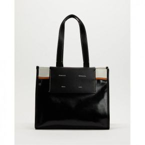 4500293 Proenza Schouler White Label Large Morris Coated Canvas Tote - Black