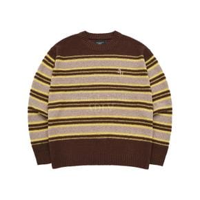 SYMBOL LOGO RIVET STRIPE TERRY KNIT BROWN 심볼스트라이프 브라운 KNSRST-BRN