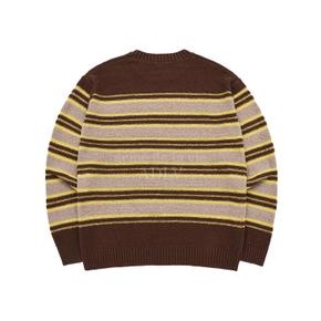 SYMBOL LOGO RIVET STRIPE TERRY KNIT BROWN 심볼스트라이프 브라운 KNSRST-BRN