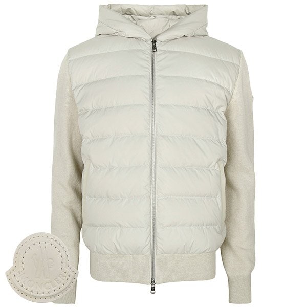 [부산점] 몽클레어 베이지 울 캐시미어 니트 믹스 구스 다운 후드 집업 자켓 9B00024 M4281 215