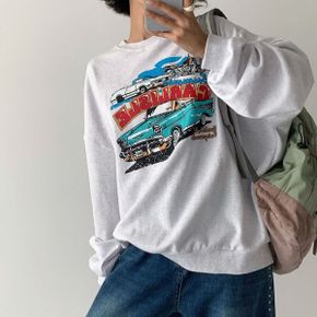 클래식프린팅 라운드박스 맨투맨 긴팔티셔츠 가을데일리 빅사이즈 루즈핏 레터링.._P406757591