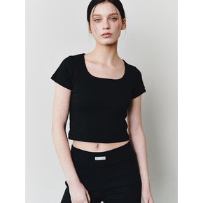 AS BASIC SQUARE CROP T [BLACK]