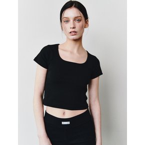 AS BASIC SQUARE CROP T [BLACK]