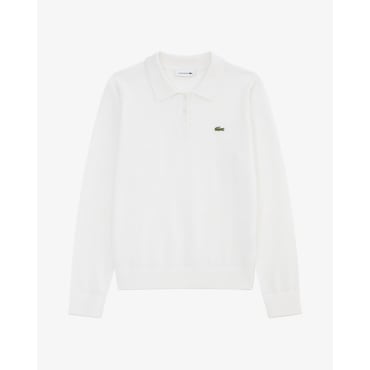 라코스테 (여성) 25FW 베이직 긴팔 스웨터 폴로 AF793E-55N 70V (오프화이트)