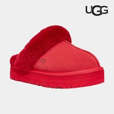 어그 UGG 여성 디스케트 양털 슬리퍼 차콜 삼바 레드 1122550-SBR