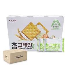  크라운 참그레인 샌드 우리밀 192g (1박스-10개) 곡물 비스킷