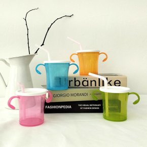 빨대컵/유아물병/유아컵 아기 일회용빨대 간편세척 양손컵 샘방지 우유 흘림방지