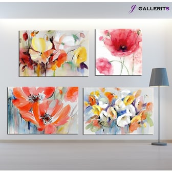 GALLERITS 생기그림 꽃 그림 거실 안방 현관 풍수지리 인테리어 액자 두꺼비집 가리개 집들이 선물