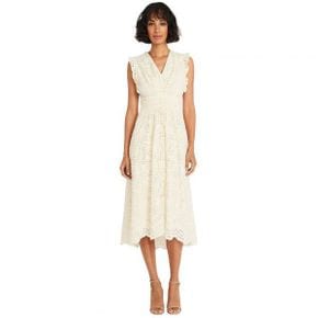 4600427 Maggy London Sleeveless Embroidered Eyelet Midi Dress