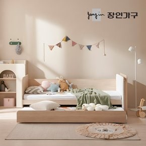 뉴피터 LED 패브릭헤드 E0 슬라이드 2단침대 침대프레임 SS+낮은포켓+7존포켓