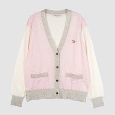 메종키츠네 여성 베이비폭스 컬러블록 가디건 pale pink MW00505KT1036 P603