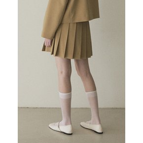 Buckle point pleats skirt_Beige