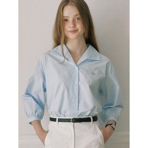 Collar Cotton Shirt - Skyblue