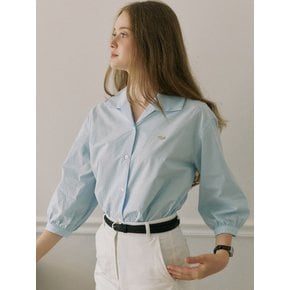 Collar Cotton Shirt - Skyblue