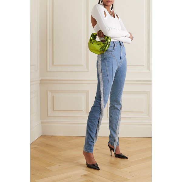 크리스털 장식 패널 하이 라이즈 스키니 진 블루 1647597290595031