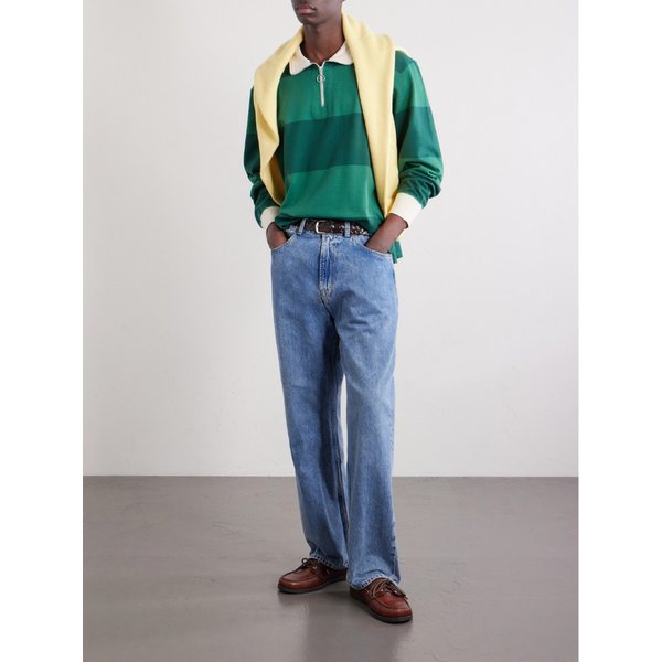 드레익스 스트라이프 코튼 저지 하프 집업 폴로 셔츠 46376663163066471