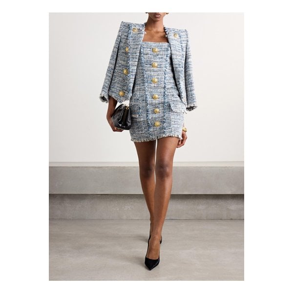 프레이드 코튼 블렌드 트위드 미니 원피스 1647597349885828