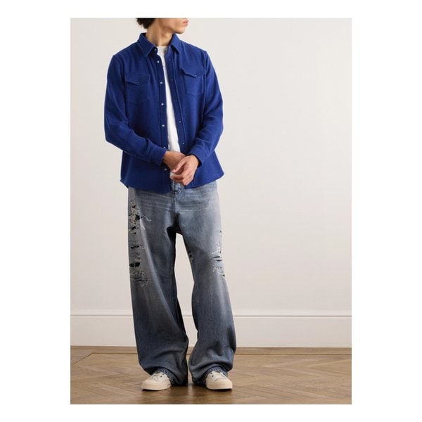 갓 트루 캐시미어 캐시미어 셔츠 블루 1647597335874535