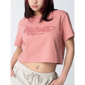 TYPO LOGO CROP T-SHIRT - PINK