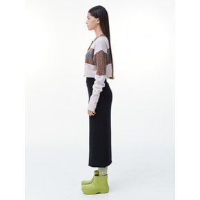 Raccoon Knit Pencil Skirt (Black)