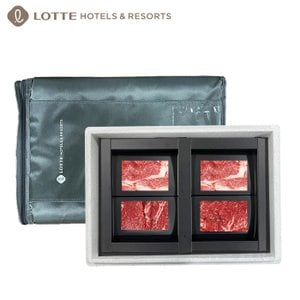 LOTTE HOTELS [명절 후 배송][롯데호텔] 1등급 암소한우 로스세트 2호 800g (등,등,채,부)