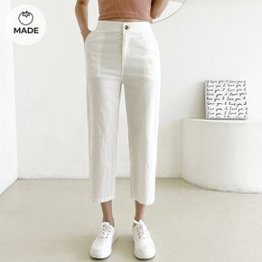 여성용 린넨 뒷밴딩 8부 팬츠 4color _P324724324