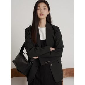 [26SS 시즌오프 30%]폴리 세미 오버핏 재킷 - 블랙 (BF6211C115)