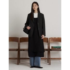 [26SS 시즌오프 30%]폴리 세미 오버핏 재킷 - 블랙 (BF6211C115)
