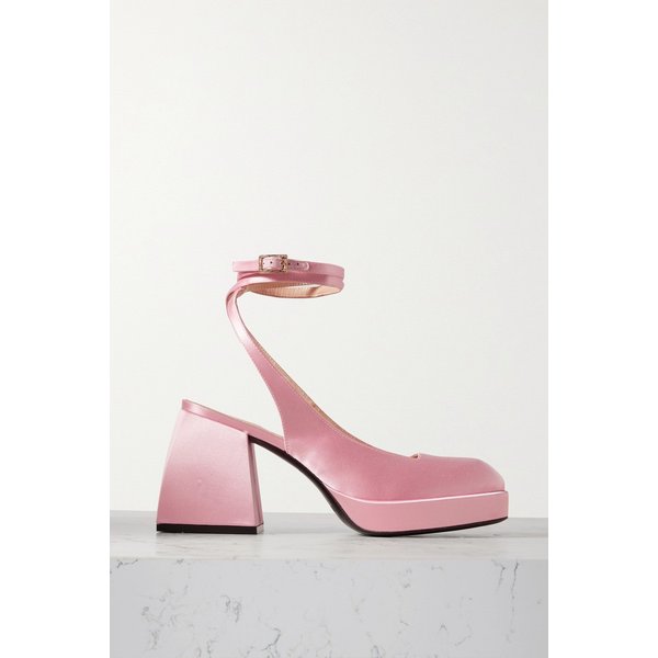 불라 수키 장식 새틴 플랫폼 펌프스 핑크 1647597321811626