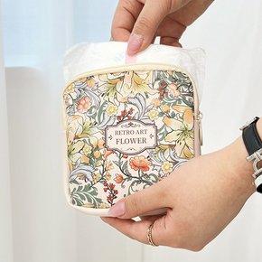 플로럴 플라워 여성 시크릿 파우치 생리대 위생용품 보관 휴대 미니파우치