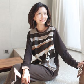 T57182 뮤어 블라우스 라운드티 60대 엄마옷