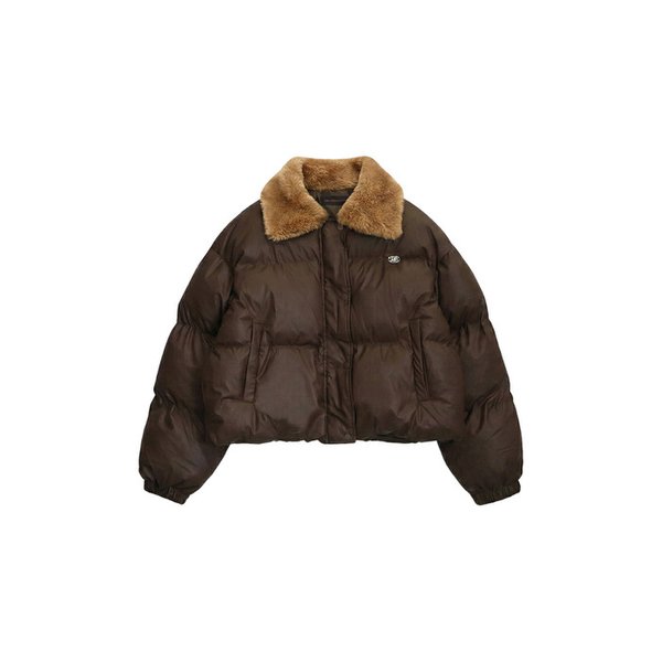 PLUSH FUR COLLAR JUMPER_CAMEL